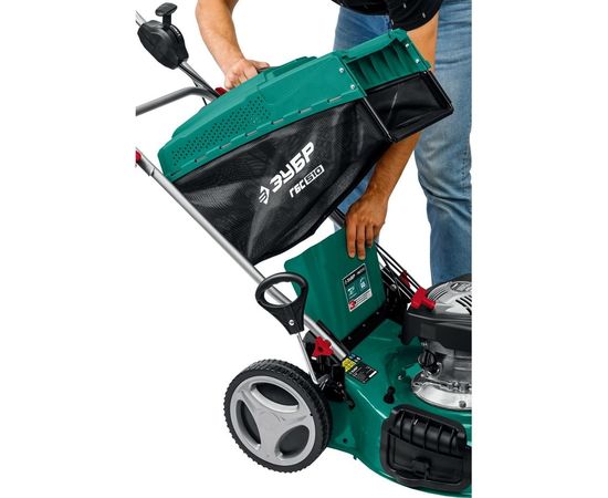 Самоходная бензиновая газонокосилка ЗУБР 510 мм, 6.5 л.с. ГБС-510 – изображение 4