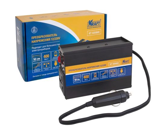 Автомобильный инвертор KRAFT, 12/220V, 400W KT 835669 – изображение 6