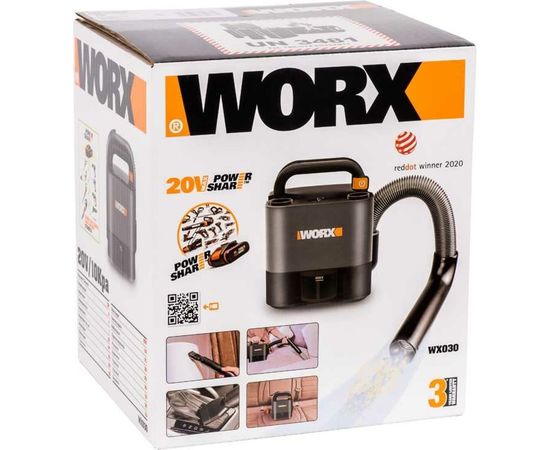 Аккумуляторный пылесос WORX 20В, 2Ач х1, ЗУ, коробка WX030 – изображение 2