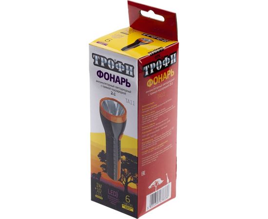 Аккумуляторный фонарь Трофи TA11 4V, 1Ah, 2в1,1Вт, 10SMD, Б0010038 – изображение 8