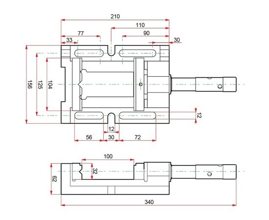 Станочные трехсторонние сверлильные тиски KRAFTOOL 100 мм 32716-100 – изображение 10