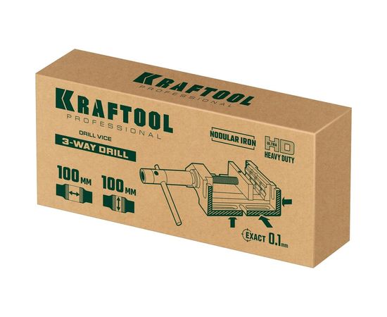 Станочные трехсторонние сверлильные тиски KRAFTOOL 100 мм 32716-100 – изображение 8