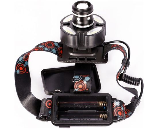 Налобный фонарь Ultraflash UF38024LED (аккумулятор 3,7В, черный, 5LED, 5 Вт, фокус, 2 ак. 4 режима, бокс са) 14685 – изображение 2