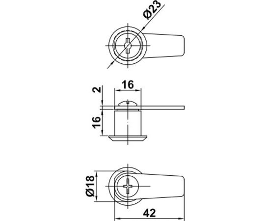 Замок для почтовых ящиков Amig (покрытие никель; с металлическим ключом) 17740 – изображение 2