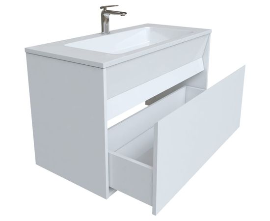 Подвесная тумба с умывальником IDDIS Esper с ящиком, белая 60 см ESP60W0i95K – изображение 3