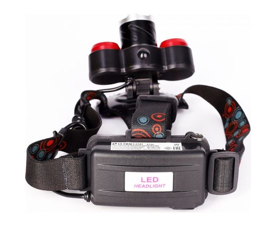 Налобный фонарь Ultraflash E146 (аккумулятор 3,7В, черный, 3LED, 5 Вт, фокус, 2 ак. 4 режима, бокс са) 14684 – изображение 3