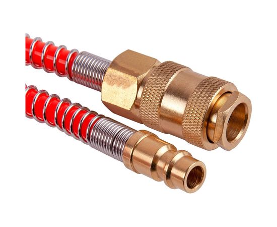 Шланг пневматический спиральный PU 6x8 мм, с быстросъемными фитингами, 5 м AV Steel AV-700005 – изображение 3