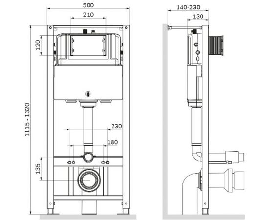 Инсталляция для подвесного унитаза с пневматической клавишей AM.PM Pro I012704.9051 – изображение 3