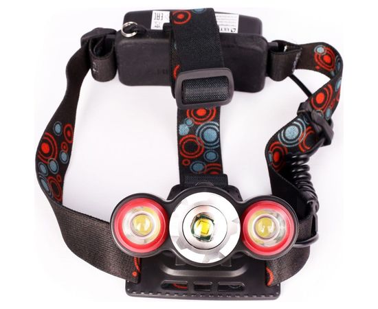 Налобный фонарь Ultraflash E146 (аккумулятор 3,7В, черный, 3LED, 5 Вт, фокус, 2 ак. 4 режима, бокс са) 14684 – изображение 4