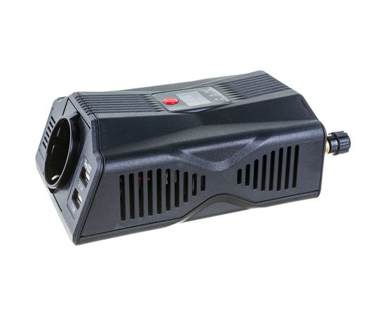 Автомобильный инвертор TopOn 200 Вт, 1 розетка, 2 USB, LCD экран, пиковая мощность 400 Вт, черный TOP-PI201 – изображение 4