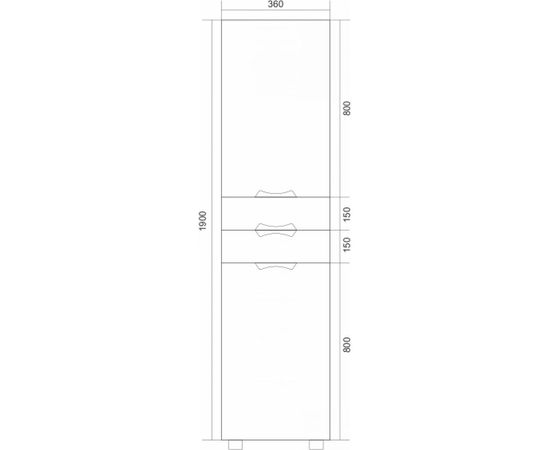 Пенал mixline Этьен-36 правый, 2 ящика, 2 створки 360х1960х280 мм, ПВХ 539048 – изображение 4