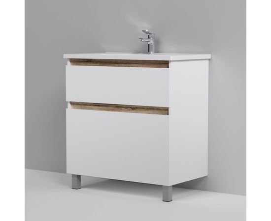 База под раковину AM.PM, X-Joy напольная, 80 см, 2 ящика, белый глянец M85AFSX0802WG – изображение 5