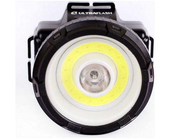 Налобный аккумуляторный фонарь Ultraflash LED5368 220В черный 1 Ватт LED+1,5Ватт COB, 2 режима 14452 – изображение 5