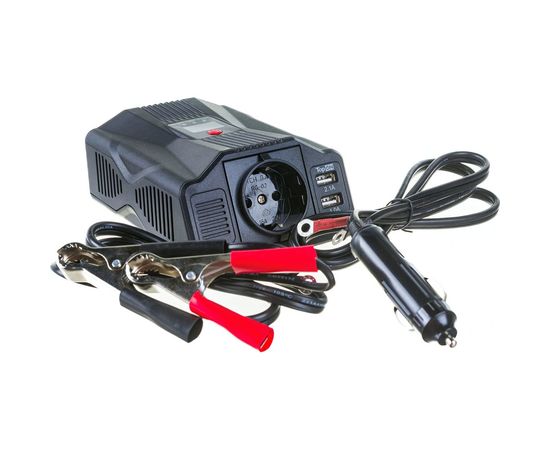 Автомобильный инвертор TopOn 200 Вт, 1 розетка, 2 USB, LCD экран, пиковая мощность 400 Вт, черный TOP-PI201 – изображение 8