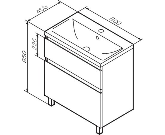 База под раковину AM.PM, X-Joy напольная, 80 см, 2 ящика, белый глянец M85AFSX0802WG – изображение 9