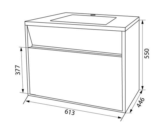 Подвесная тумба с умывальником IDDIS Esper с ящиком, белая 60 см ESP60W0i95K – изображение 10