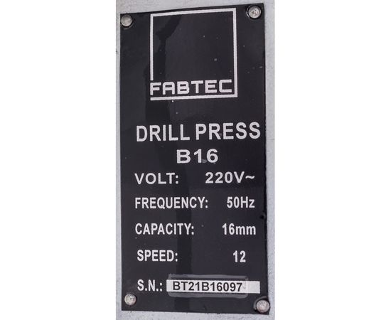 Настольный сверлильный станок FABTEC В 16 60072 – изображение 12