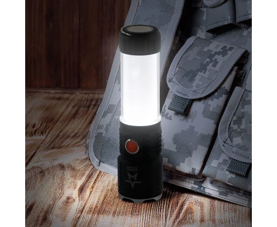 Светодиодный ручной аккумуляторный фонарь ЭРА АРМИЯ РОССИИ MA-703 Тайфун 10Вт 6 режимов Li аккумулятор магнит крючок Б0052320 – изображение 13