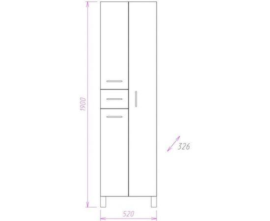 Пенал ONIKA МОДЕРН 52.10 У с 1 ящиком 405208 – изображение 2