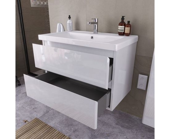 Комплект Sanstar: тумба Arista 80 подвесная, 2 ящика, мебельный умывальник Гармония 80 179.1-1.5.1.К – изображение 4