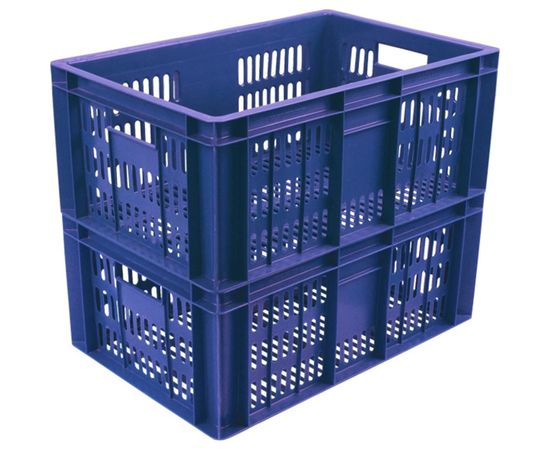 Колбасный ящик с перфорацией, п/э, синий, 600х400х250 Тара.ру 19148 – изображение 5
