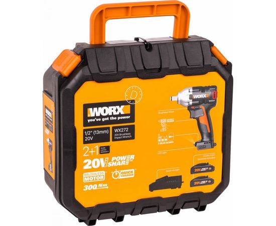 Аккумуляторный бесщеточный гайковерт WORX WX272 – изображение 10