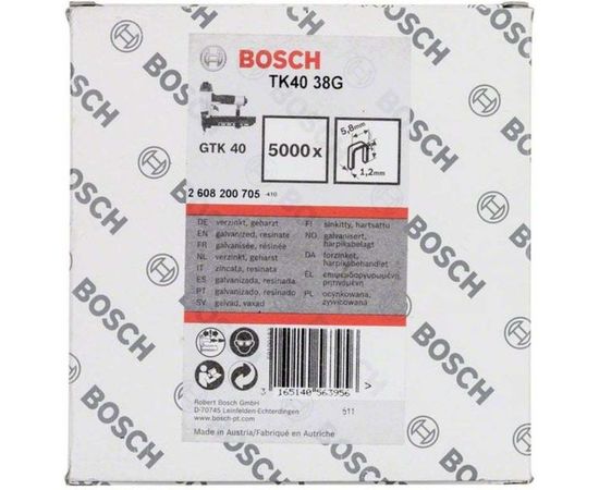 Скобы 5000 шт. 40х5,8 мм для степлера GTK 40 Bosch 2.608.200.705 – изображение 2