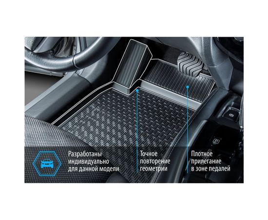 Коврики в салон автомобиля Rival для Renault Kaptur 2016-2020 2020-н.в., полиуретан, с крепежом, 5 шт., 14707001 – изображение 14