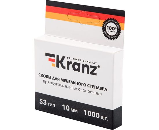Скобы для строительного мебельного степлера KRANZ 10 мм, тип 53, 1000 шт. KR-12-5503 – изображение 2