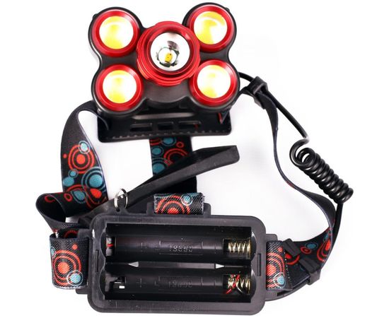 Налобный фонарь Ultraflash E160 (аккумулятор 3,7В, черный, 5LED, 5 Вт, фокус, 2 ак. 4 режима, бокс са) 14681 – изображение 2