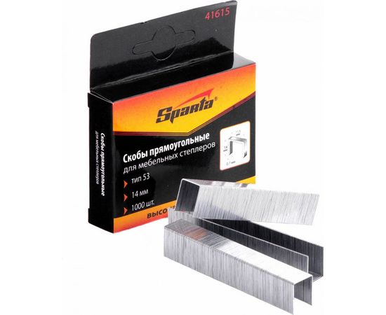 Скобы для мебельного степлера SPARTA 14 мм, тип 53, 1000 шт. 41615 – изображение 3
