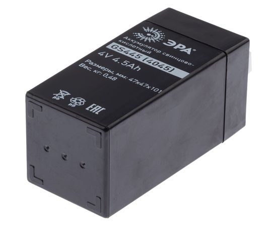 Аккумулятор свинцово-кислотный GS445 4V, 4.5Ah ЭРА Б0050077 – изображение 3