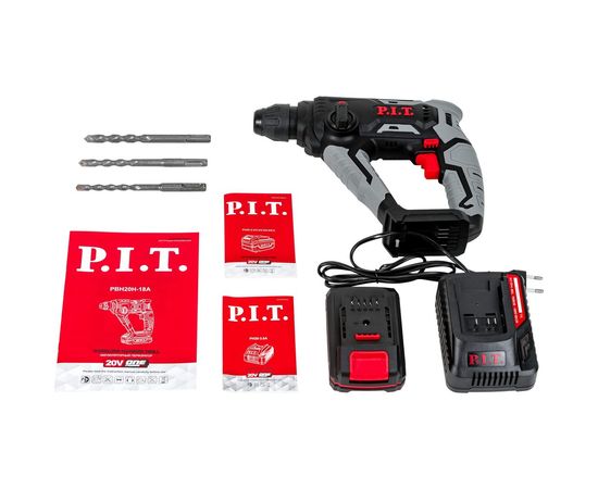 Аккумуляторный перфоратор P.I.T. 20В, 1.4 Дж, 2-х реж, sds-plus, PBH20H-18A/1 – изображение 5