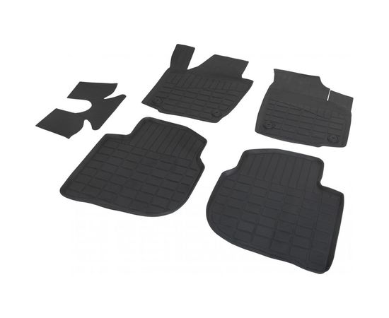 Литьевые коврики в салон автомобиля Rival для Skoda Rapid I, II лифтбек 2012-2020 2020-н.в./Volkswagen Polo VI лифтбек 2020-н.в., резина, с крепежом, 5 шт., 65102001 – изображение 5