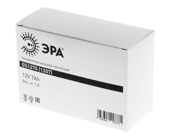 Аккумулятор свинцово-кислотный GS1270/1207 12V, 7Ah ЭРА Б0050078 – изображение 6