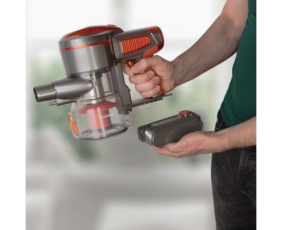 Вертикальный аккумуляторный пылесос циклонного типа Endever SkyClean VC-301, темно-серый/оранжевый 90244 – изображение 6