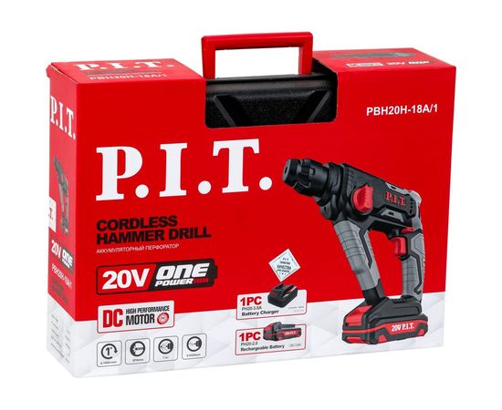 Аккумуляторный перфоратор P.I.T. 20В, 1.4 Дж, 2-х реж, sds-plus, PBH20H-18A/1 – изображение 7