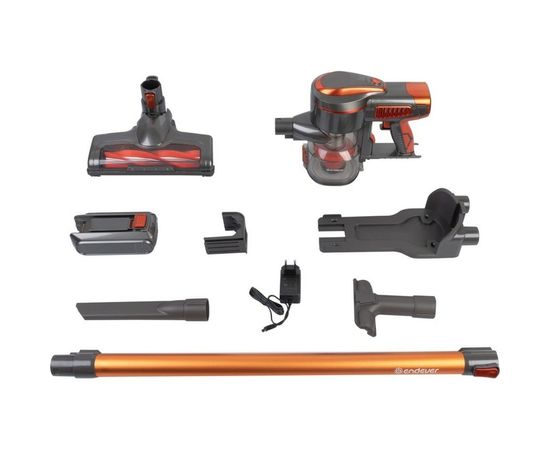 Вертикальный аккумуляторный пылесос циклонного типа Endever SkyClean VC-301, темно-серый/оранжевый 90244 – изображение 7