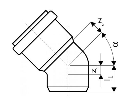 Отвод Ostendorf ливневой канализации 250 мм, 45 градусов 771720 – изображение 2