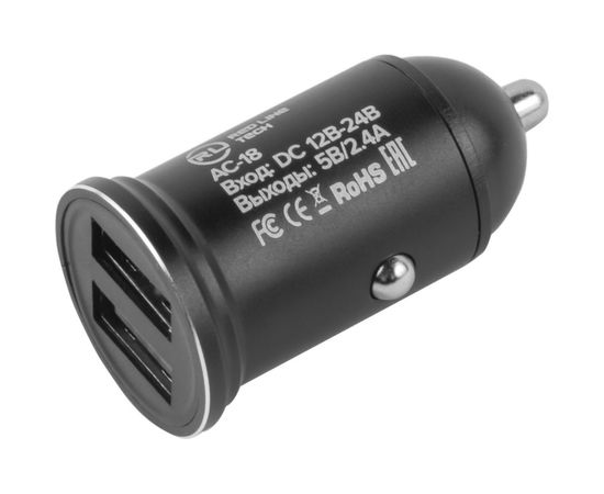 Автомобильное заряноеRed Line Tech АС-18 2 USB, 2.4 А, черный YT000018635 – изображение 2