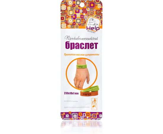Браслет от комаров HELP микрофибра, 230х18х1мм 80200 – изображение 3