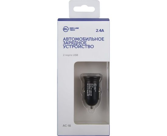 Автомобильное заряноеRed Line Tech АС-18 2 USB, 2.4 А, черный YT000018635 – изображение 4