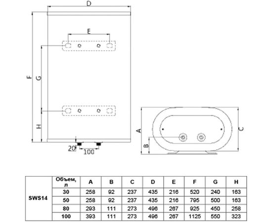 Накопительный водонагреватель Hyundai SWS14 нерж., 50 л H-SWS14-50V-UI555 – изображение 6