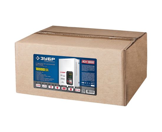 Автоматический стабилизатор с цифровой индикацией Зубр Профессионал АСН-10000-1-ЦН 59387-10 – изображение 7