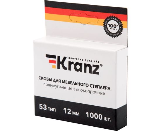 Скобы для строительного мебельного степлера KRANZ 12 мм, тип 53, 1000 шт. KR-12-5504 – изображение 2