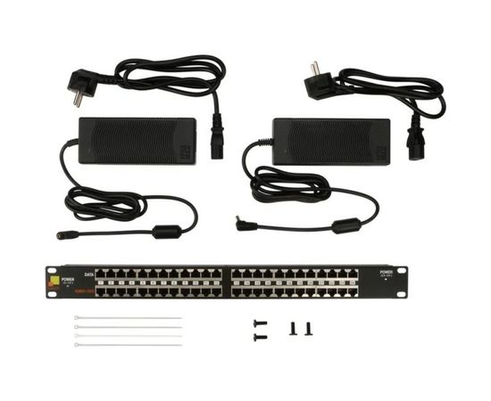 Панель LANMASTER POE, 19, 24 порта, с двумя блоками питания 48V 120W LAN-PP24-POE/A2 – изображение 2