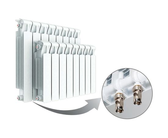 Радиатор RIFAR Monolit Ventil 500 х10 сек НП прав MVR 50мм RM50010НП50 – изображение 2