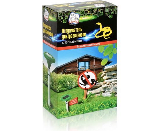 Ультразвуковой отпугиватель змей с фонариком HELP солнечная батарея, 15x38см 80412 – изображение 2