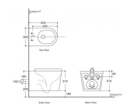 Подвесной унитаз Aquanet Atago 2.0 W с сидением, с Rimless 00243549 – изображение 2