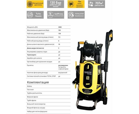 Мойка высокого давления Hanskonner HPW9230I – изображение 24